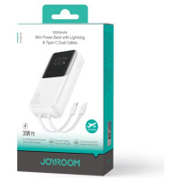Joyroom Mini power bank with built-in cables Joyroom JR-PBC06 30W 10000mAh - white