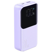 Joyroom JR-PBC07 20000mAh 30W mini power bank with USB-C and Lightning cables - purple