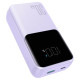 Joyroom JR-PBC07 20000mAh 30W mini power bank with USB-C and Lightning cables - purple