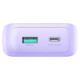 Joyroom JR-PBC07 20000mAh 30W mini power bank with USB-C and Lightning cables - purple