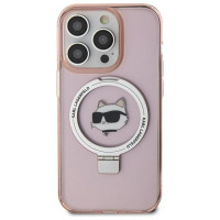 Karl Lagerfeld KLHMP15LHMRSCHP iPhone 15 Pro 6.1" pink/pink hardcase Ring Stand Choupette Head MagSafe