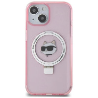 Karl Lagerfeld KLHMP15SHMRSCHP iPhone 15 6.1" pink/pink hardcase Ring Stand Choupette Head MagSafe