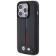 BMW Quilted Tricolor iPhone 15 Pro Case - Black