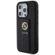 Guess Grip Stand 4G Saffiano Strass case for iPhone 15 Pro Max - black