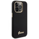 Guess Silicone Script Metal Logo & Frame iPhone 15 Pro Max Case - Black