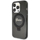 Guess Ring Stand Script Glitter MagSafe case for iPhone 15 Pro - black