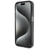 Guess Ring Stand Script Glitter MagSafe case for iPhone 15 Pro - black