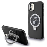 Karl Lagerfeld Ring Stand Karl&Choupette MagSafe case for iPhone 11 / Xr - black