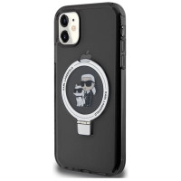 Karl Lagerfeld Ring Stand Karl&Choupette MagSafe case for iPhone 11 / Xr - black