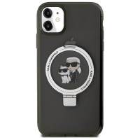 Karl Lagerfeld Ring Stand Karl&Choupette MagSafe case for iPhone 11 / Xr - black