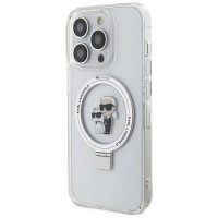 Karl Lagerfeld Ring Stand Karl&Choupette MagSafe case for iPhone 13 Pro Max - white