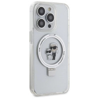 Karl Lagerfeld Ring Stand Karl&Choupette MagSafe case for iPhone 13 Pro Max - white
