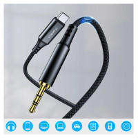 Choetech AUX006 USB-C / mini jack 3.5mm cable 1 m - black