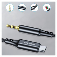 Choetech AUX006 USB-C / mini jack 3.5mm cable 1 m - black