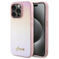 Guess Saffiano Iridescent Script case for iPhone 14 Pro - pink