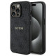 Guess 4G Collection Leather Metal Logo MagSafe Case for iPhone 14 Pro Max - Black
