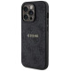 Guess 4G Collection Leather Metal Logo MagSafe Case for iPhone 14 Pro Max - Black
