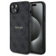 Guess 4G Collection Leather Metal Logo MagSafe Case for iPhone 15/14/13 - Black