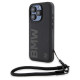 BMW Signature Leather Wordmark Cord case for iPhone 15 Pro Max - black