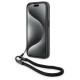 BMW Signature Leather Wordmark Cord case for iPhone 15 Pro Max - black