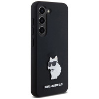 Karl Lagerfeld Silicone Choupette Metal Pin case for Samsung Galaxy S23 - black