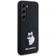 Karl Lagerfeld Silicone Choupette Metal Pin case for Samsung Galaxy S23 - black