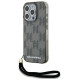 Karl Lagerfeld IML Mono KL Pattern & Cord case for iPhone 15 Pro Max - black