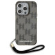 Karl Lagerfeld IML Mono KL Pattern & Cord case for iPhone 15 Pro Max - black