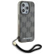 Karl Lagerfeld IML Mono KL Pattern & Cord case for iPhone 15 Pro Max - black