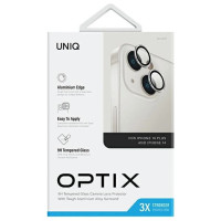 Uniq Optix Aluminum Camera Lens Protector for iPhone 14/14 Plus camera lens with applicator - silver