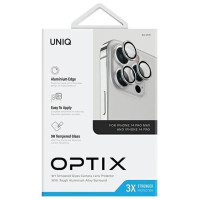 Uniq Optix Aluminum Camera Lens Protector for iPhone 14 Pro / 14 Pro Max camera lens with applicator - silver