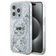 Karl Lagerfeld Liquid Glitter Karl Head MagSafe case for iPhone 15 Pro Max - transparent