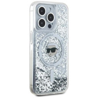Karl Lagerfeld Liquid Glitter Karl Head MagSafe case for iPhone 15 Pro Max - transparent