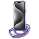 Karl Lagerfeld IML Crossbody Monogram Karl & Choupette Head MagSafe Case for iPhone 15 Pro Max - Purple