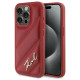 Karl Lagerfeld Diagonal Quilted Script case for iPhone 15 Pro Max - red