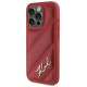 Karl Lagerfeld Diagonal Quilted Script case for iPhone 15 Pro Max - red