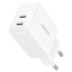 Joyroom JR-TCF12 mains charger 2x USB-C 20W PD / QC 3.0 - white