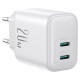 Joyroom JR-TCF12 mains charger 2x USB-C 20W PD / QC 3.0 - white