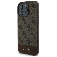 Guess Etui Guess 4G Bottom Stripe na iPhone 16 Pro Max - brązowe