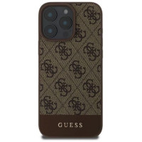 Guess Etui Guess 4G Bottom Stripe na iPhone 16 Pro Max - brązowe