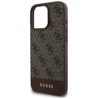 Guess Etui Guess 4G Bottom Stripe na iPhone 16 Pro Max - brązowe