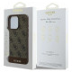 Guess Etui Guess 4G Bottom Stripe na iPhone 16 Pro Max - brązowe