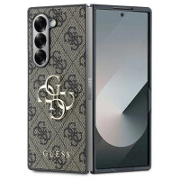 Guess Leather 4G Metal Logo Case for Samsung Galaxy Z Fold 6 - Brown