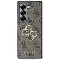 Guess Leather 4G Metal Logo Case for Samsung Galaxy Z Fold 6 - Brown