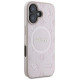 Guess Saffiano Peony Classic Logo MagSafe iPhone 16 Case - Pink