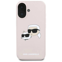 Karl Lagerfeld Silicone Case Heads Print MagSafe for iPhone 16 Plus - Pink