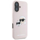 Karl Lagerfeld Silicone Case Heads Print MagSafe for iPhone 16 Plus - Pink