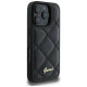 Guess Quilted Metal Logo iPhone 16 Pro Max Case - Black