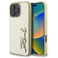 Karl Lagerfeld Metal Signature iPhone 16 Pro Case - Gold