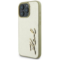 Karl Lagerfeld Metal Signature iPhone 16 Pro Case - Gold